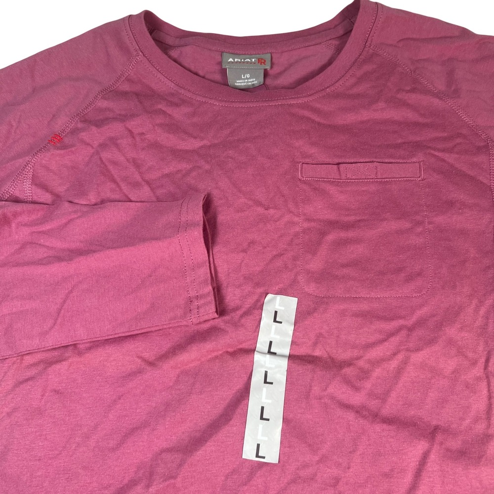 Ariat FR Air Crew LS Women Large Rose Violet Flame Resistant CAT 2 Pocket Shirt